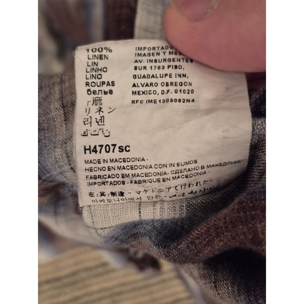 Suitsupply Brown Blue Plaid Dress Shirt Cotonificio Albini Linen Mens 15.5 - Picture 9 of 10